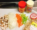 セロリ好き、冷蔵庫整理 チャーハン作り方1写真