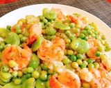 海老とそら豆、えんどう豆の塩味炒め作り方11写真