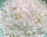 ズッキーニの花と新玉葱と生にんにく作り方1写真