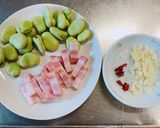そら豆とベーコンのペペロンチーノ作り方1写真
