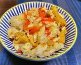 簡単にんじんご飯！鶏肉と人参の混ぜごはん作り方7写真