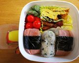 スパムおむすび風魚肉ソーセージおむすび作り方5写真