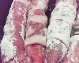 ニラと人参の豚ロール巻き焼き作り方1写真