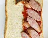 ケチャップ＆ソーセージのトーストサンド作り方1写真