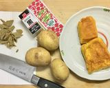 カレー味のポテサラでピカチュウ。作り方1写真