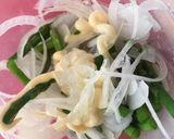 レンチン♪アスパラと玉ねぎのハムﾁｰｽﾞ作り方1写真
