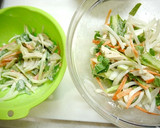 簡単！失敗無し☆蒸し鶏と小松菜のかき揚げ作り方1写真