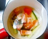 きゅうりとトマトの豆乳仕立てのお味噌汁作り方3写真