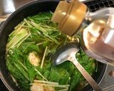 水菜とふわふわ豆腐の鶏団子スープ作り方11写真