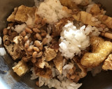 お焦げでも美味しい！納豆と油揚げのご飯作り方3写真