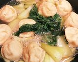 簡単！チンゲン菜とがんもどきの煮物作り方6写真