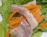豚肉バラと野菜の塩ダレ炒め！サンチュ巻♡作り方8写真