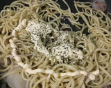 簡単早い沖縄そばマヨネーズ焼きそばトマト作り方3写真