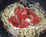 簡単早い沖縄そばマヨネーズ焼きそばトマト作り方4写真