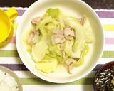 キャベツと豚バラの白だしさっと煮作り方3写真
