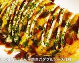 豚ニラもやしとん平焼き♬ダブルソース仕様作り方14写真