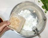 鶏・セリ・玉ねぎかき揚げ風♪簡単揚げない作り方5写真