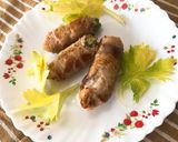 ししとう、椎茸、ウインナーの豚肉巻き作り方6写真