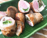 ししとう、椎茸、ウインナーの豚肉巻き作り方7写真