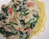 サーモンとほうれん草のクリームパスタ作り方10写真