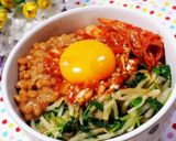 コチュジャンたれで☆納豆ビビンバ丼☆作り方4写真