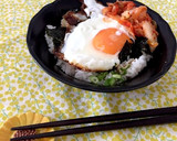 簡単時短！目玉焼きのっけ牛角風ごはん作り方5写真
