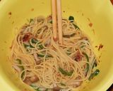 しめじとピーマンの鰹醤油味カルボナーラ風作り方9写真