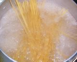 しめじとピーマンの鰹醤油味カルボナーラ風作り方5写真