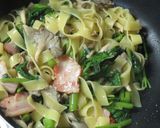 明日葉と平茸のパスタ☆ペペロンチーノ方式作り方12写真