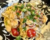 塩鮭と余り物野菜のクリームパスタ作り方6写真