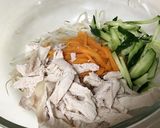 レンジで♪ムネ肉とモヤシの中華風サラダ作り方3写真