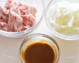 豚こま切れ肉と玉ねぎのカレー炒め作り方1写真