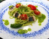 鯵とグリーンパスタ作り方20写真