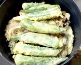 深谷ねぎの天ぷらミルフィーユで卵焼きなん作り方4写真