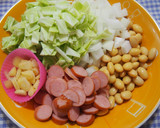 大豆とソーセージのケチャップスープ♪作り方1写真