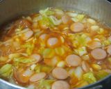 大豆とソーセージのケチャップスープ♪作り方5写真