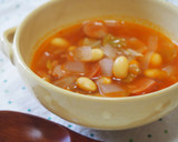 大豆とソーセージのケチャップスープ♪作り方6写真