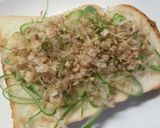 青海苔香る❀青葱の胡麻おかか和トースト作り方3写真