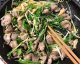 砂肝と水菜のスイートチリ炒め作り方5写真