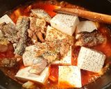 Staubでトマト缶とさんま缶と豆腐煮作り方9写真