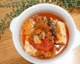 Staubでトマト缶とさんま缶と豆腐煮作り方14写真