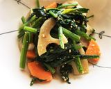 シャキシャキ蓮根とほうれん草の胡麻和え作り方10写真