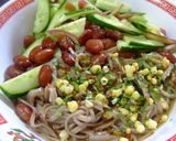 余った金時豆で、そばサラダ作り方3写真