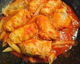 トマトの肉巻きロールキャベツ煮作り方10写真