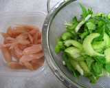 セロリとささみの塩炒め作り方1写真