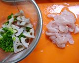 ダイエット！レンコンとむね肉のマヨ炒め作り方1写真