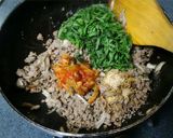 大葉そぼろで香り旨み♪ひき肉のレタス包み作り方3写真