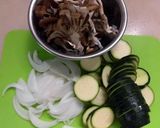 朝昼夕♪ズッキーニ玉ねぎ舞茸のみそ炒め作り方2写真