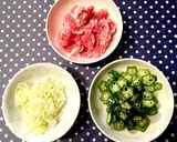 豚バラとオクラ☘️旨つゆ温そうめん作り方3写真