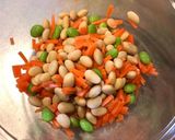 レンジ活用＊ひじき煮風お豆のサラダ＊作り方3写真